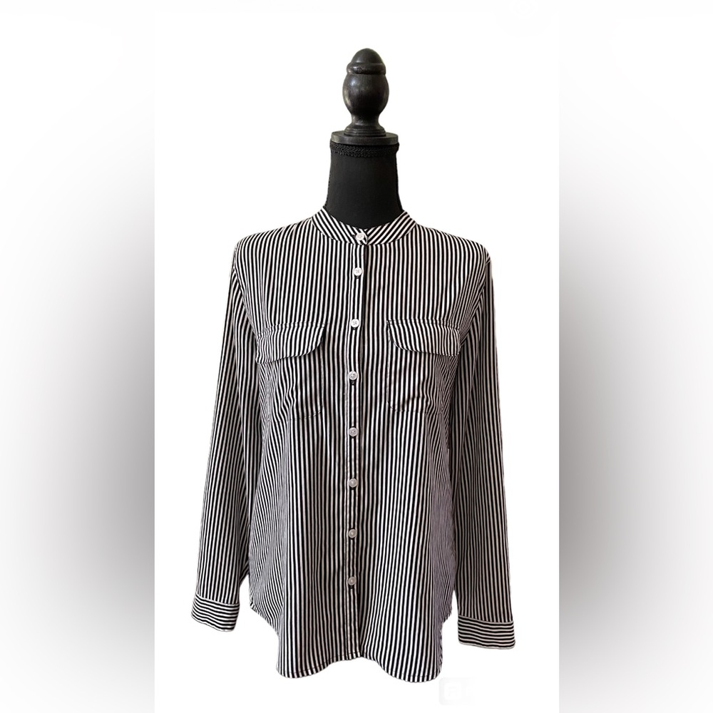 Lord & Taylor: White and Black Button Down Shirt